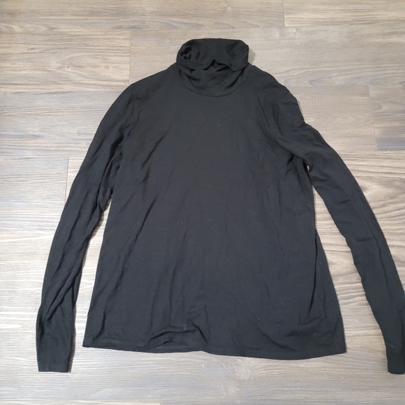 Eileen Fisher Black Turtleneck Long Sleeve Top Size M - Picture 1 of 4